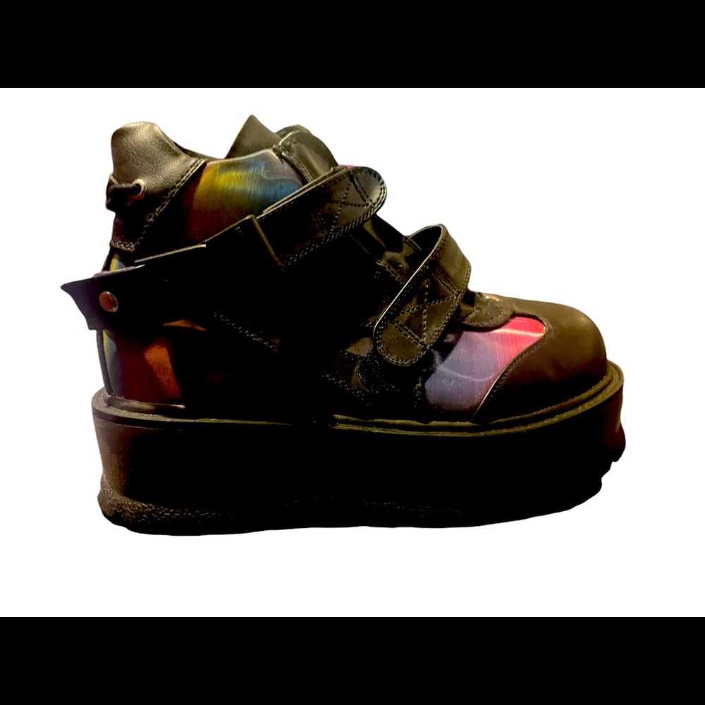 Demonia | Slacker-32, Gothic Rainbow Ankle Boots size 10